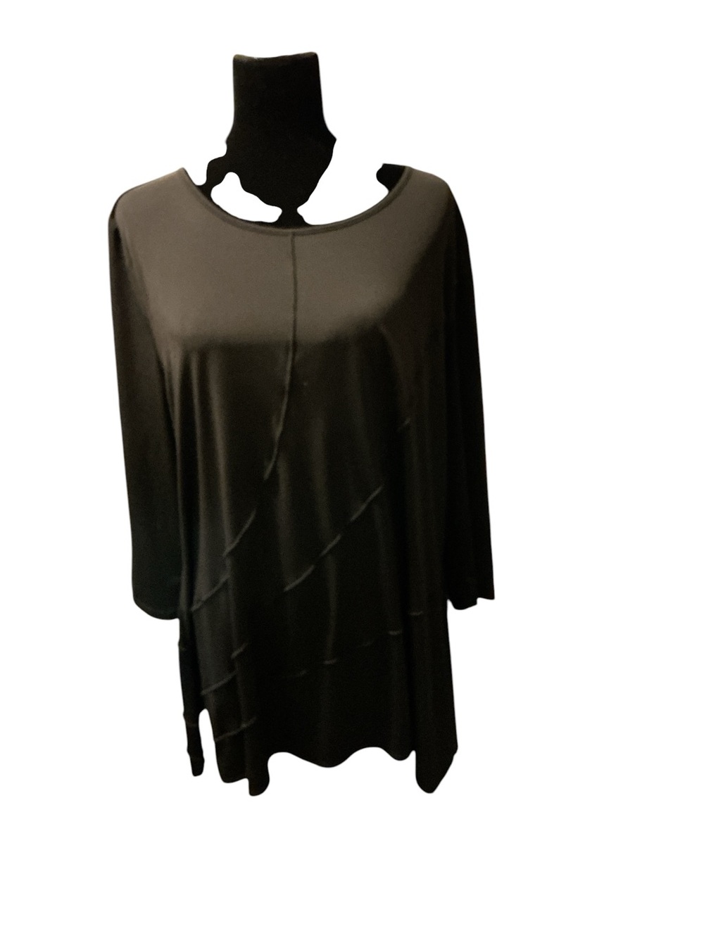 Investments Black Long-Sleeve Tunic Blouse